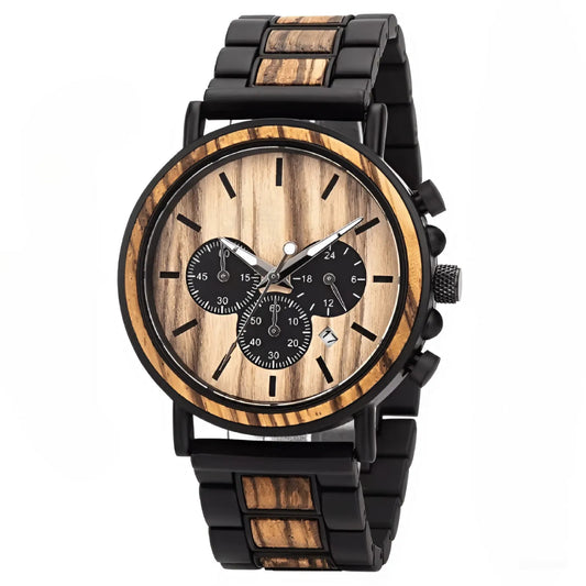 Tiger Ebony Wood Watch