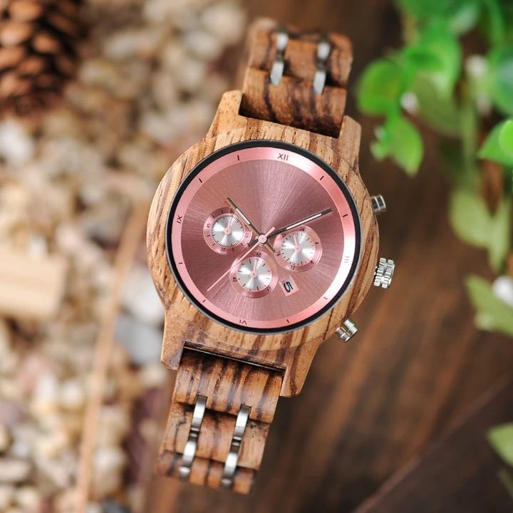 Mystic Rose Wood Watch