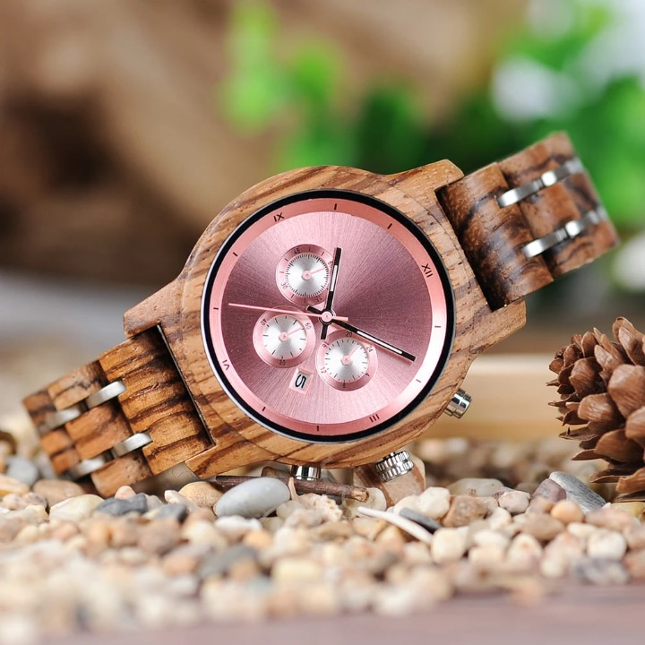 Mystic Rose Wood Watch