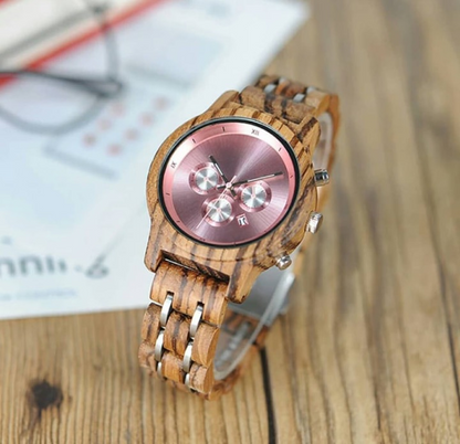 Mystic Rose Wood Watch