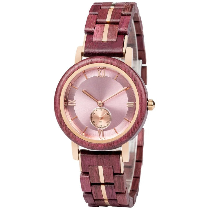 NEW Aura Blush Wood Watch