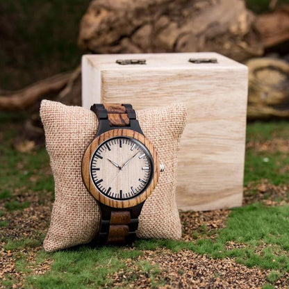 Zebra Duo Wood Watch