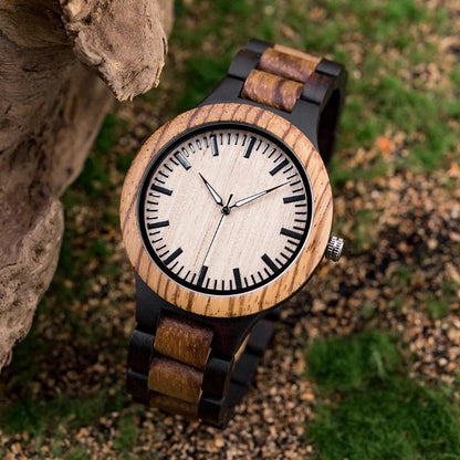 Zebra Duo Wood Watch