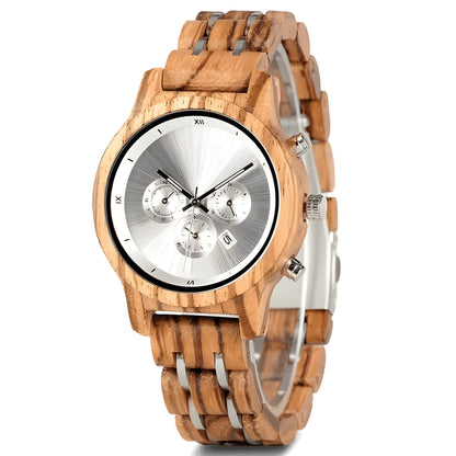 Mystic Silver Wood Watch