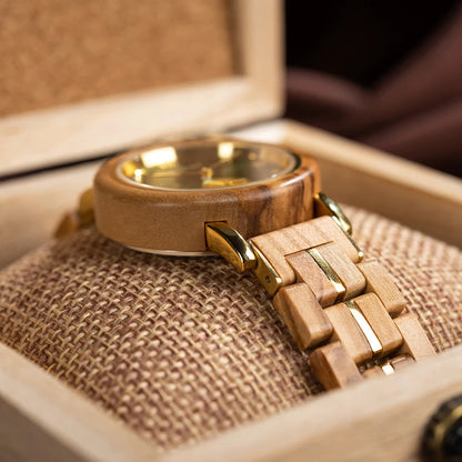 NEW Aura Emerald Wood Watch