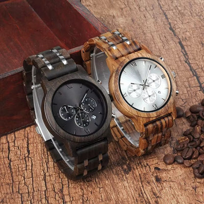 Titan Onyx Wood Watch