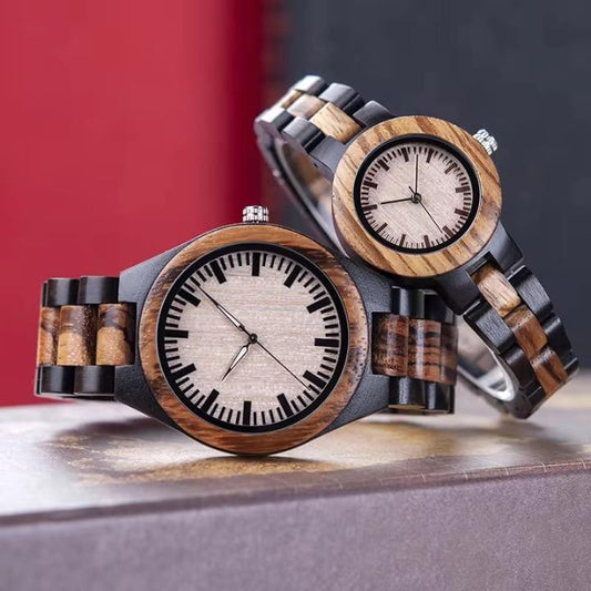 Zebra Duo Wood Watch