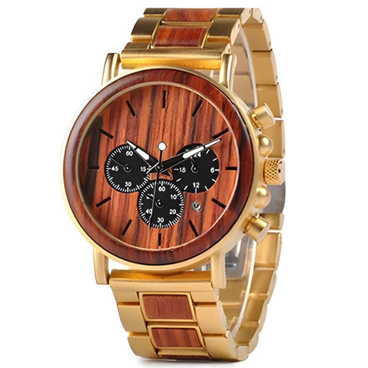 Tiger Gold Wood Watch