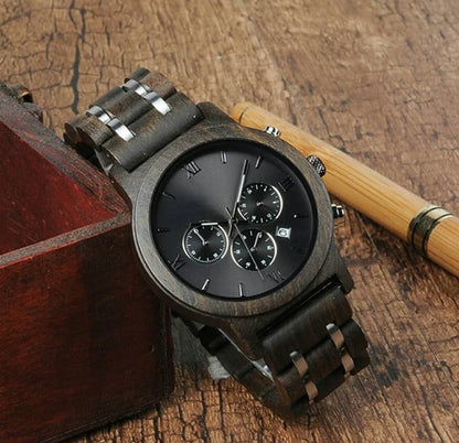 Titan Onyx Wood Watch