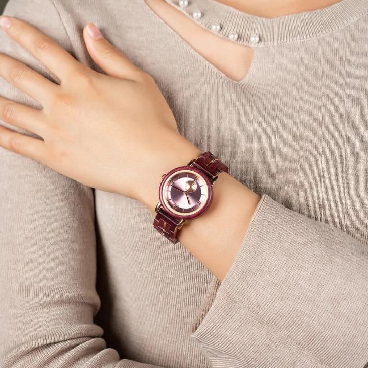 NEW Aura Blush Wood Watch