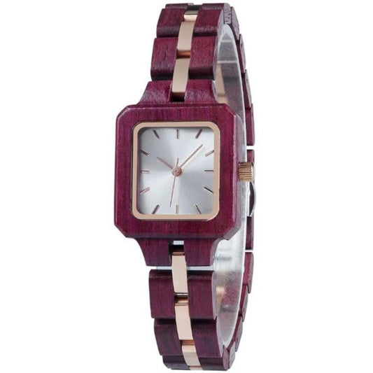 NEW Graceful Ruby Wood Watch