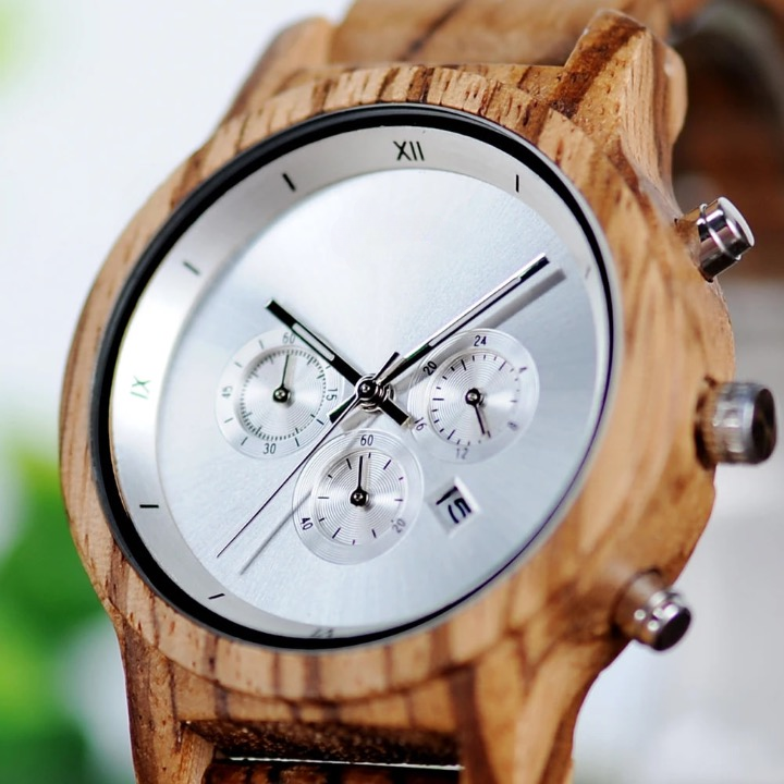 Mystic Silver Wood Watch