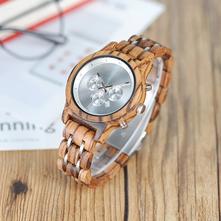 Mystic Silver Wood Watch