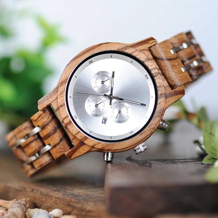 Mystic Silver Wood Watch