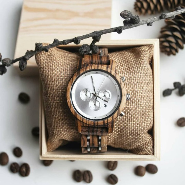 Mystic Silver Wood Watch